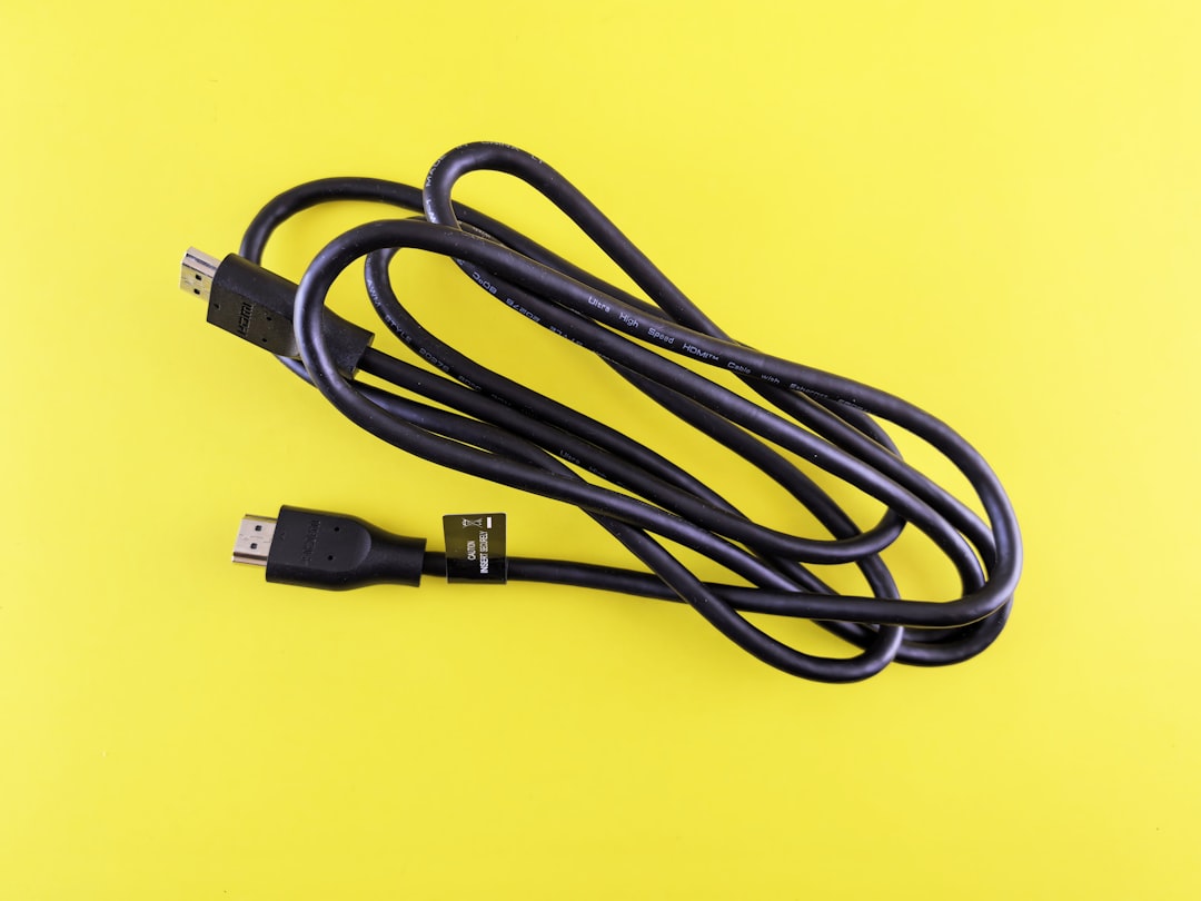 HDMI cable connected to monitor display port