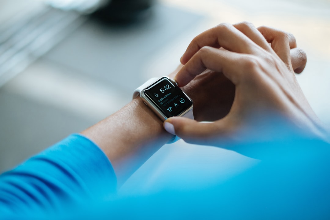 Smartwatch on wrist tracking fitness data