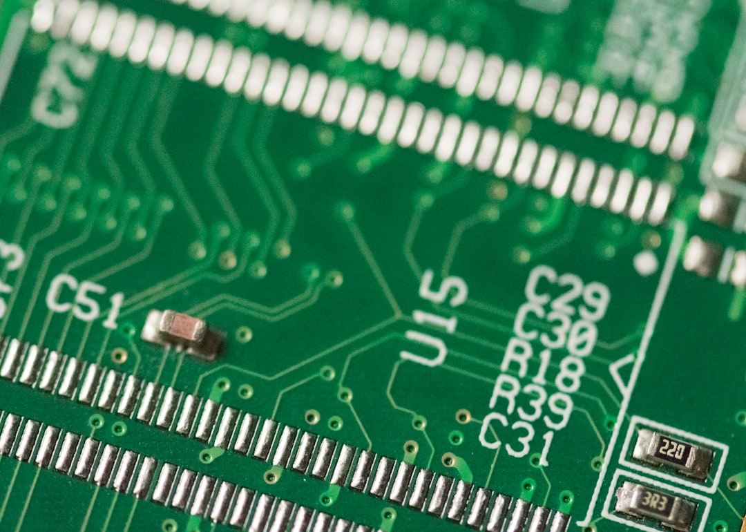 Close-up of a computer processor chip