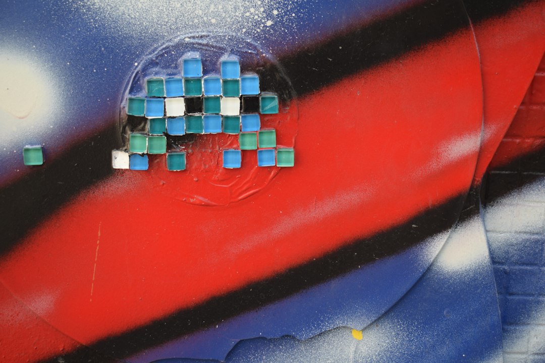 Retro pixel art mosaic