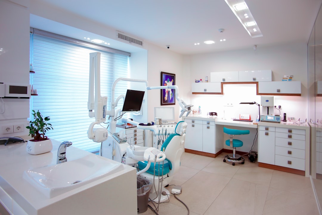 Modern dental office with exam chair