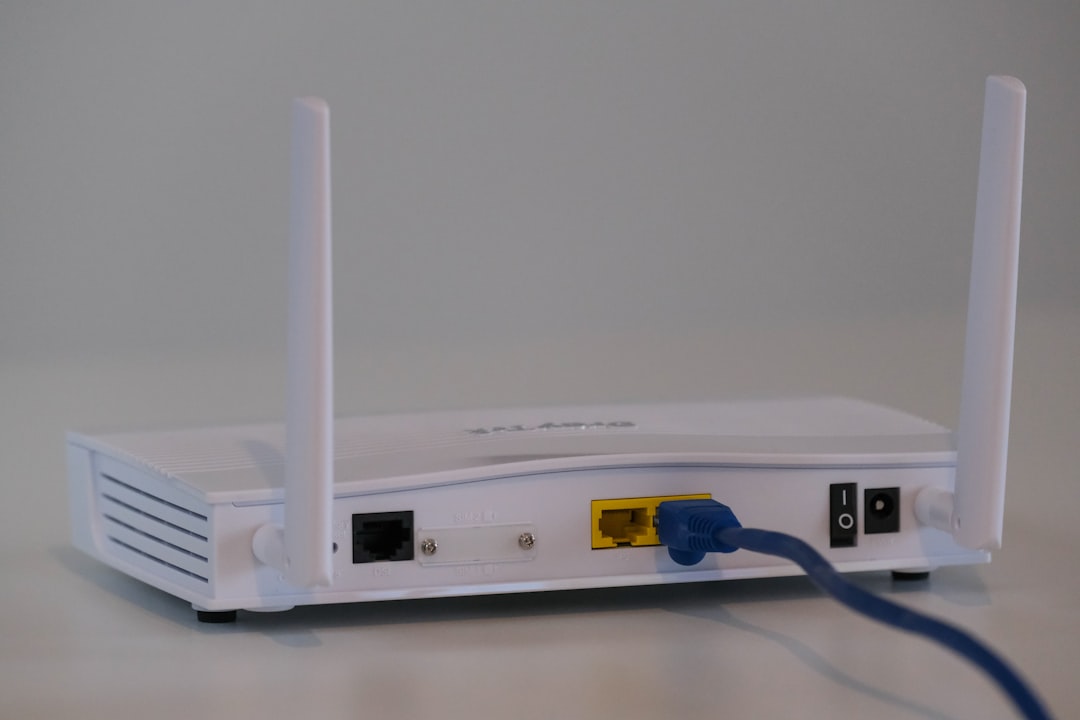 Wi-Fi router with ethernet cables connected