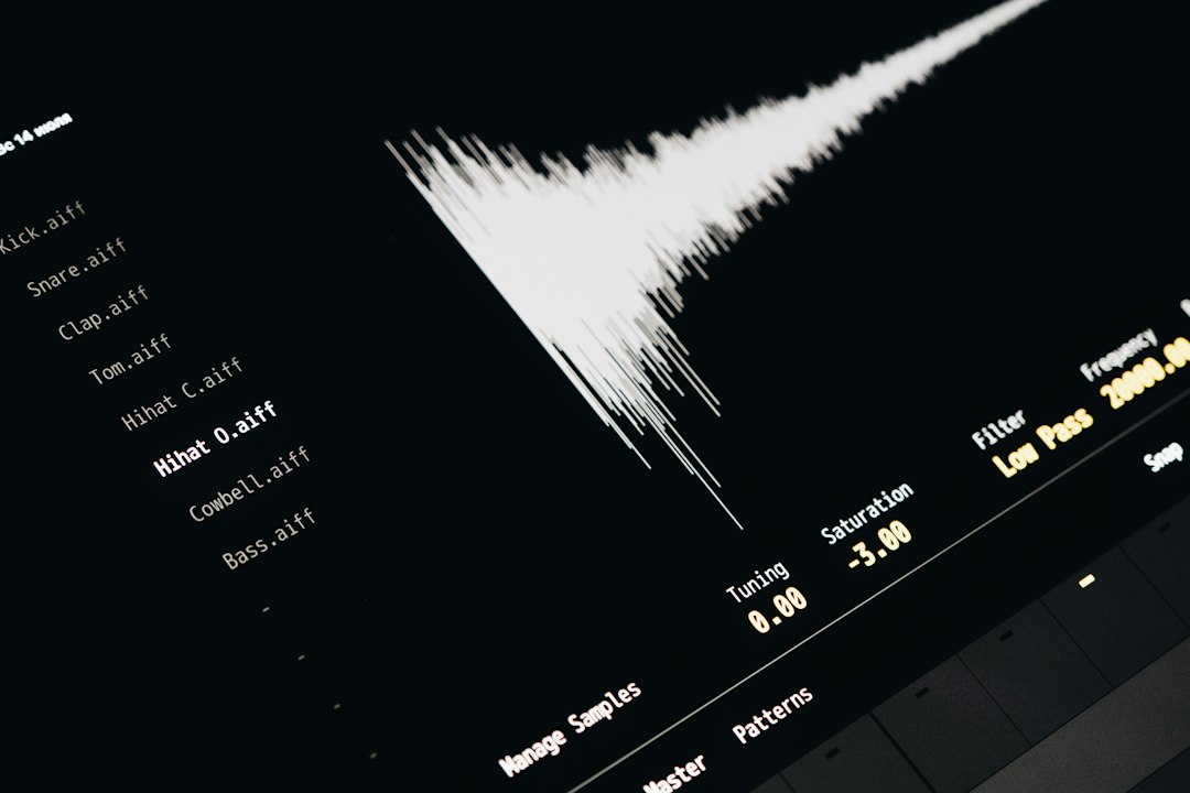 Audio waveform displayed in editing software
