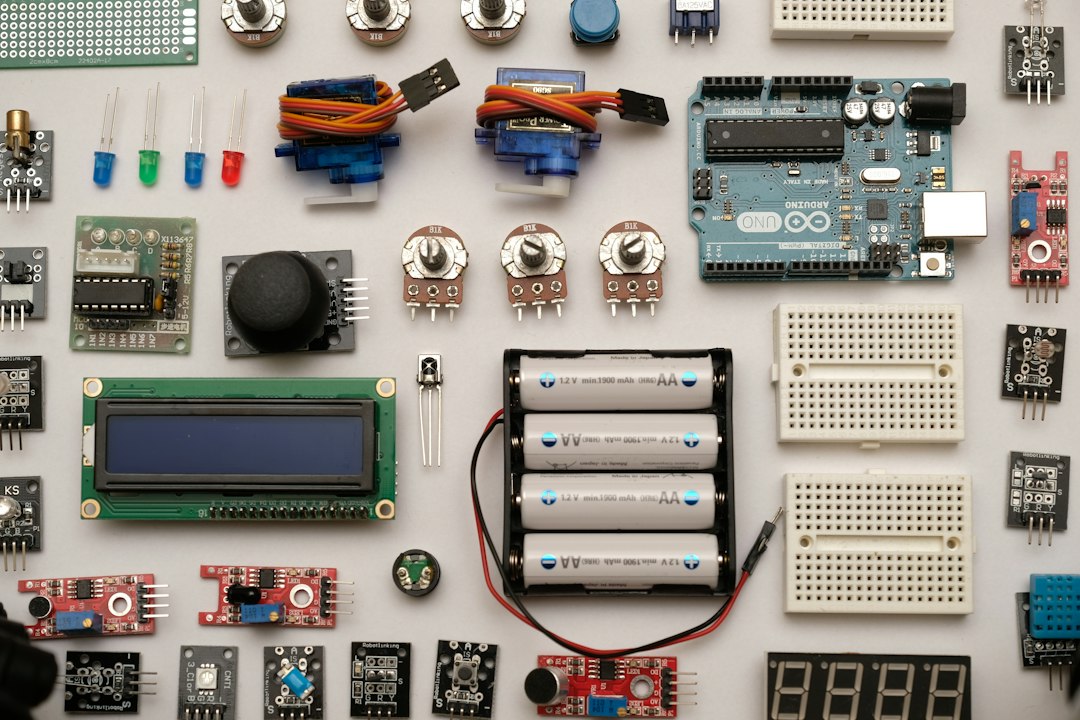 Assortment of DIY electronics boards and sensors